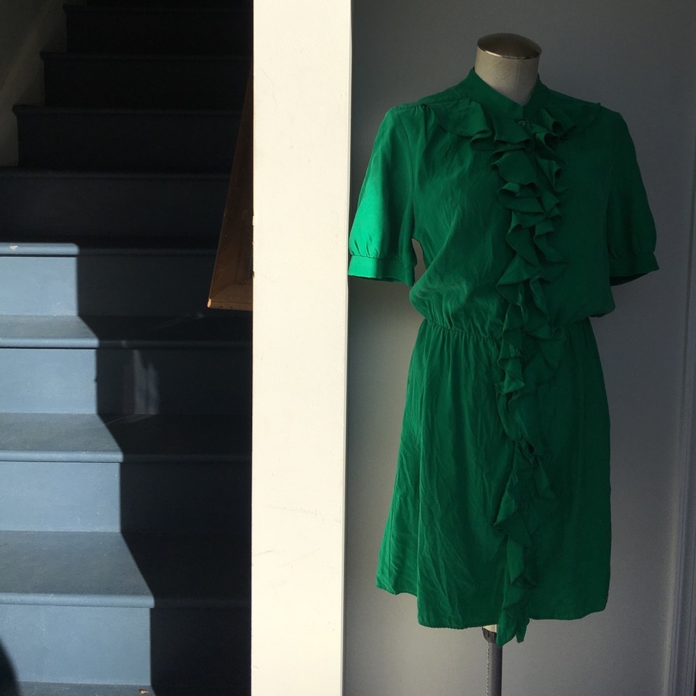 Amanda Uprichard Green Silk Dress