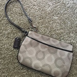Tan Coach Wristlet