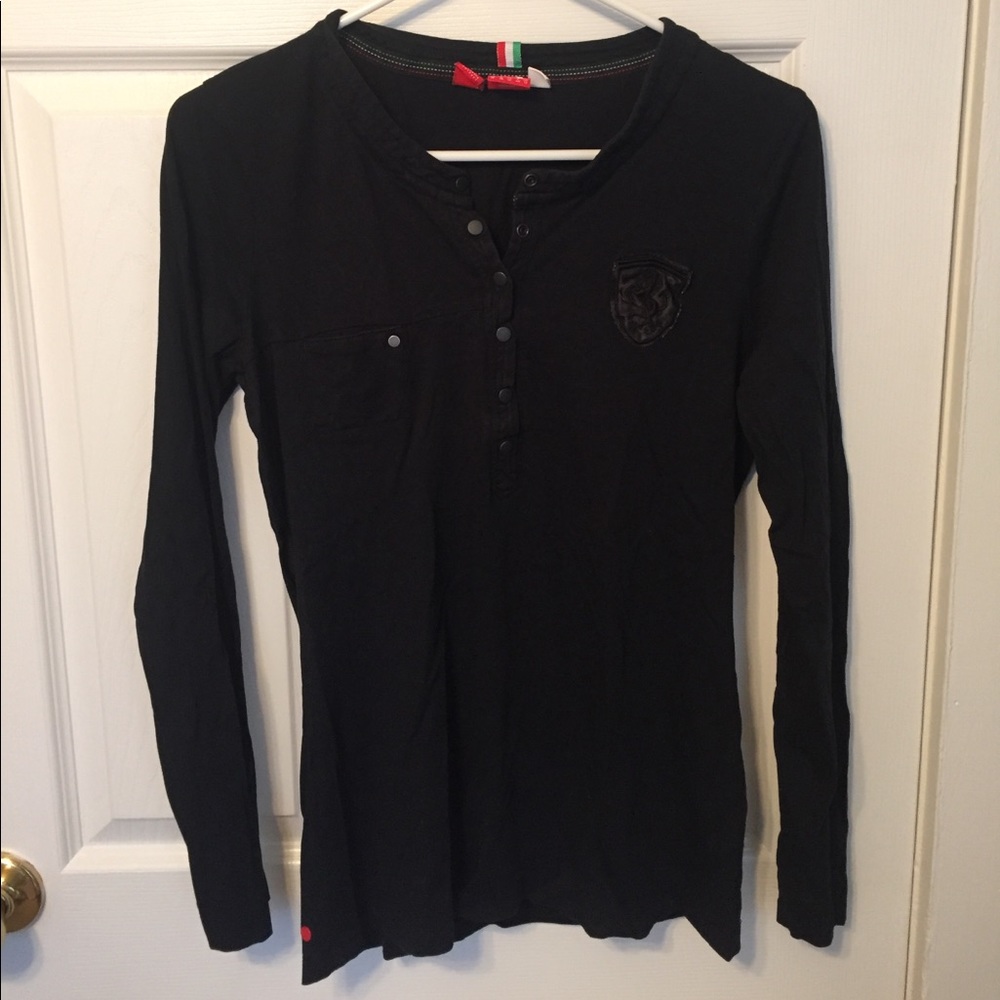 Ferrari by Puma Black Long Sleeve Top, Size M