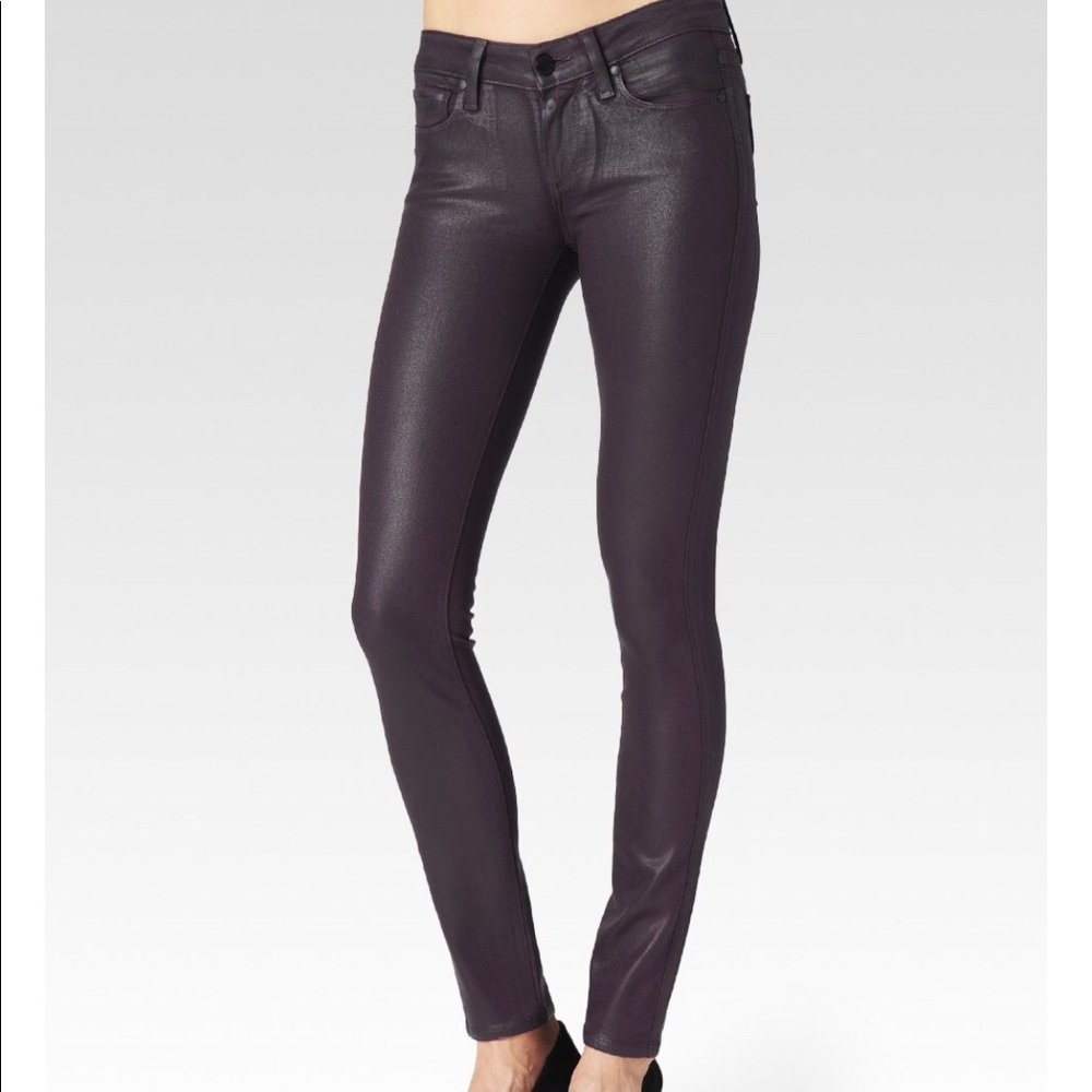Sexy coated Paige jeans, cropped Verduga style