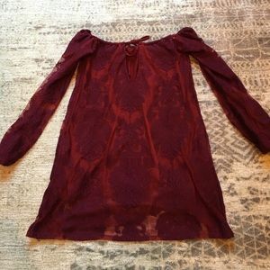 red off the shoulder for love and lemons dress