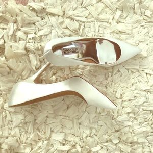 Bradley Mischka White Satin Pumps 🌈Dyeable