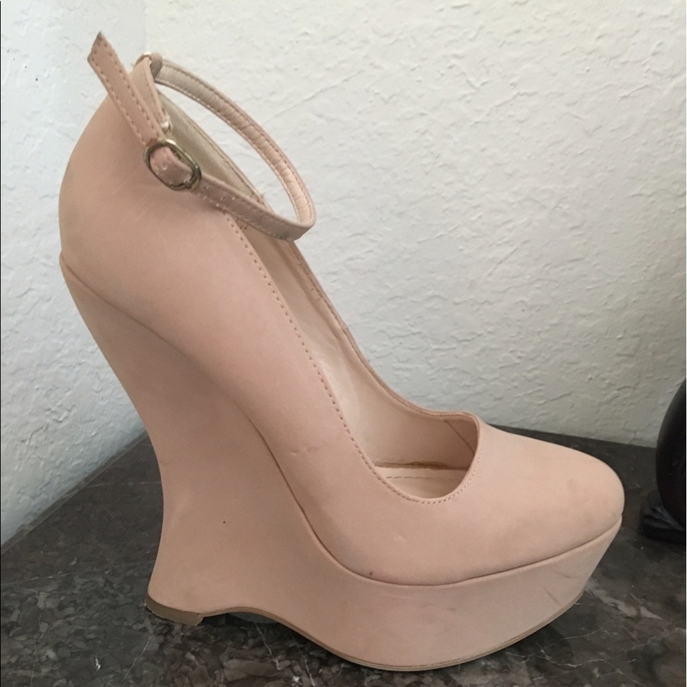 Nude Wedge Sandals - BAMBOO