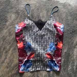 Asos River Island printed cami with lace