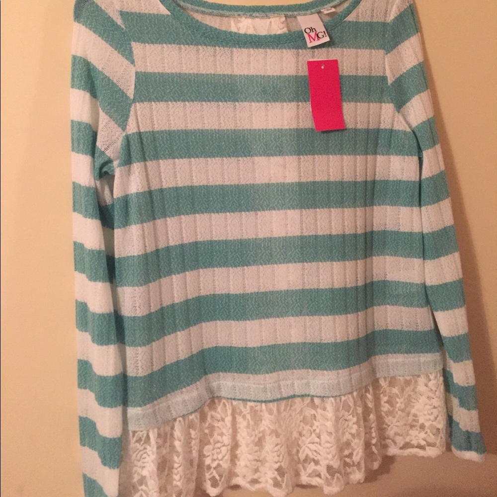 Mint and lace blouse