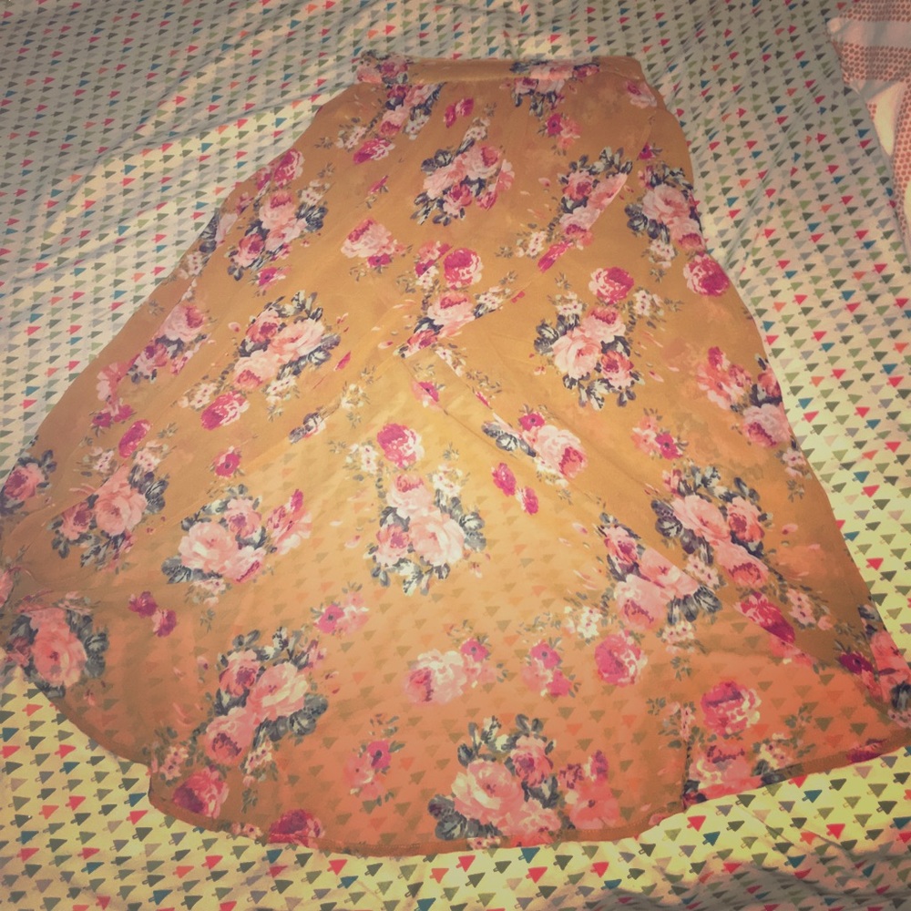 Orange Charlotte Russe xs orange floral skirt