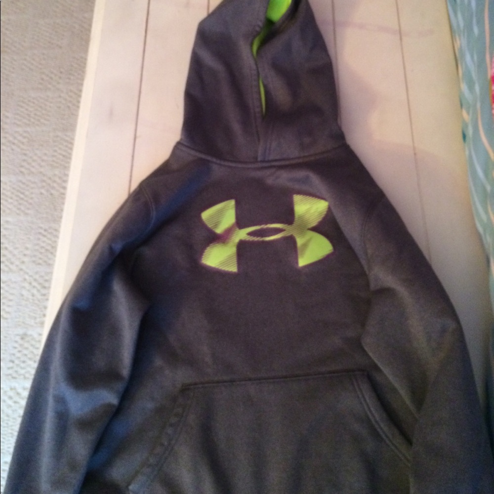 Grey green and purple under armour sweatshirt