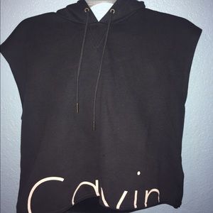 Calvin Klein navy sleeveless hoodie