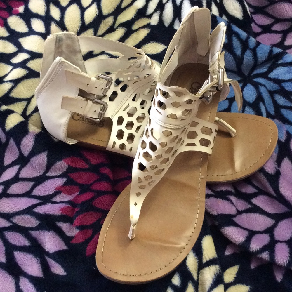 Carlos Santana white sandals