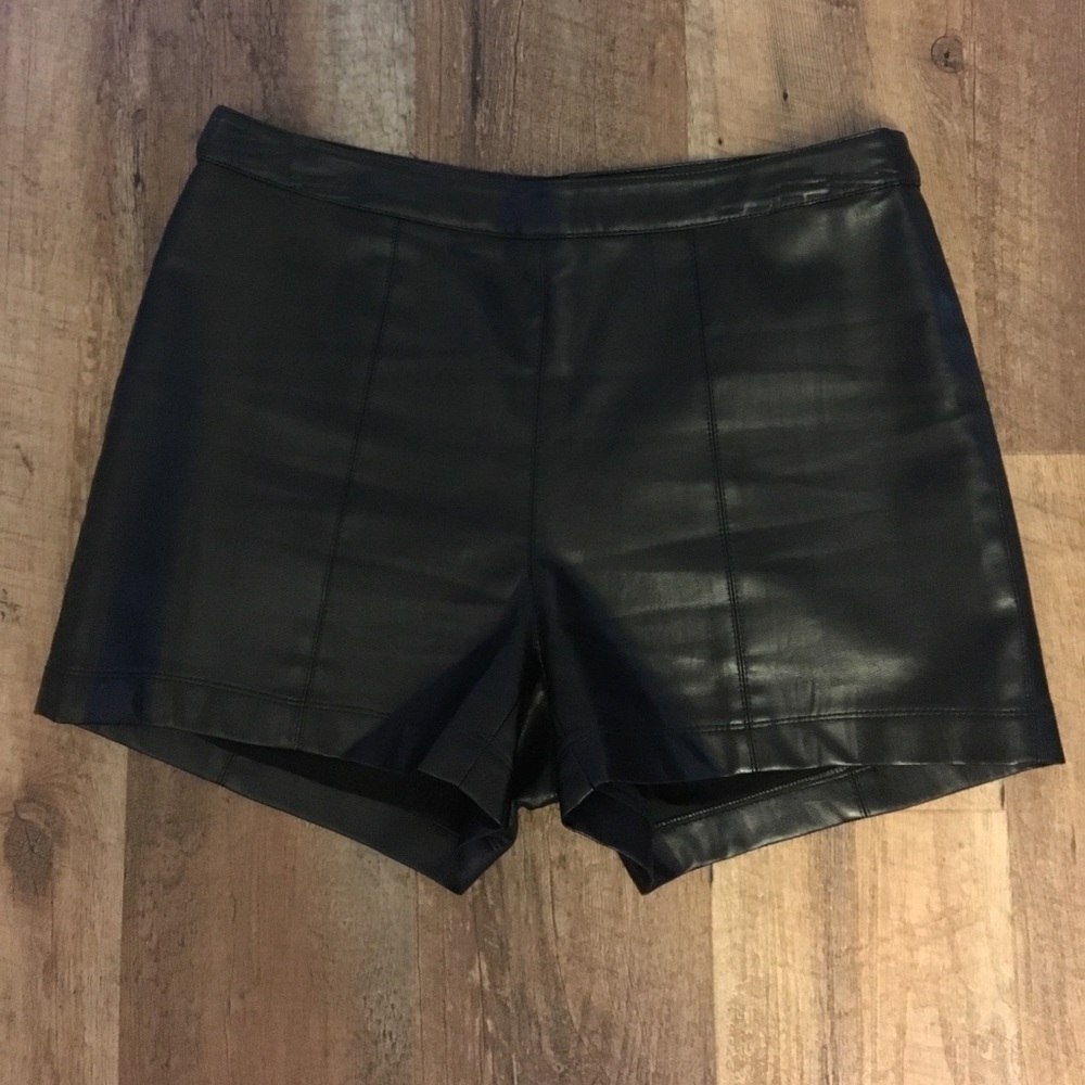 THML Black Faux Leather Shorts