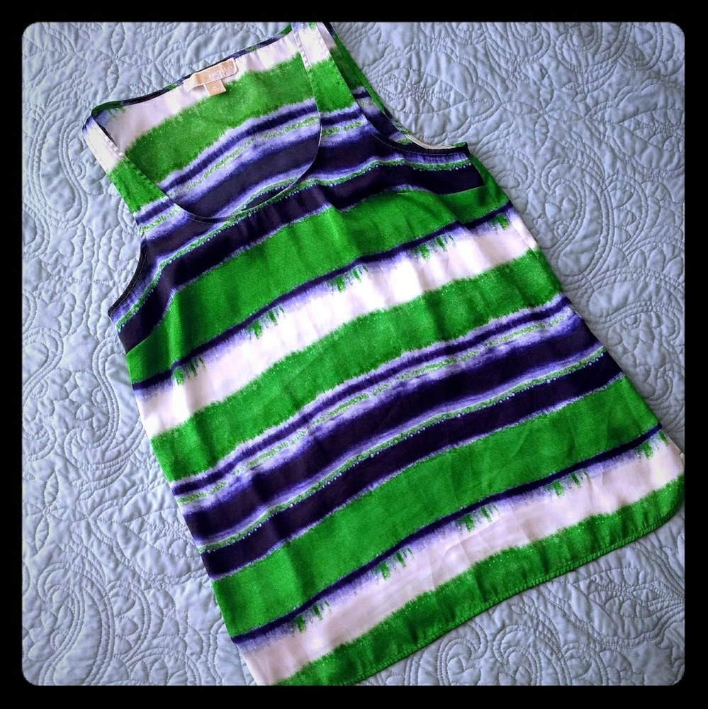 Michael Kors M Beautiful Striped Tank EUC