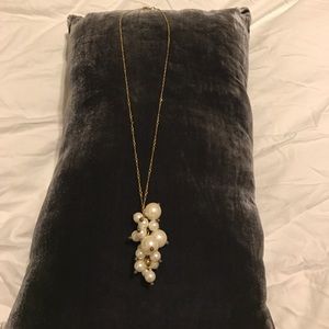 Faux pearl cluster necklace