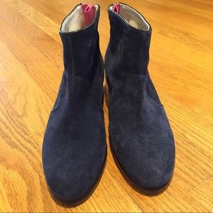 New Boden Blue Suede Ankle Boots