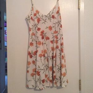 White and orange floral strappy dress