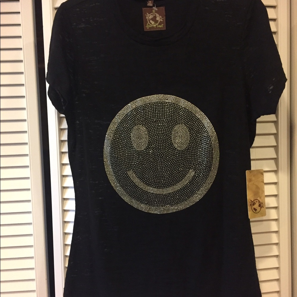 Black shirt with rhinestones