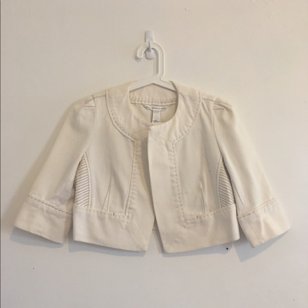 DVF Cropped Jacket in Cream