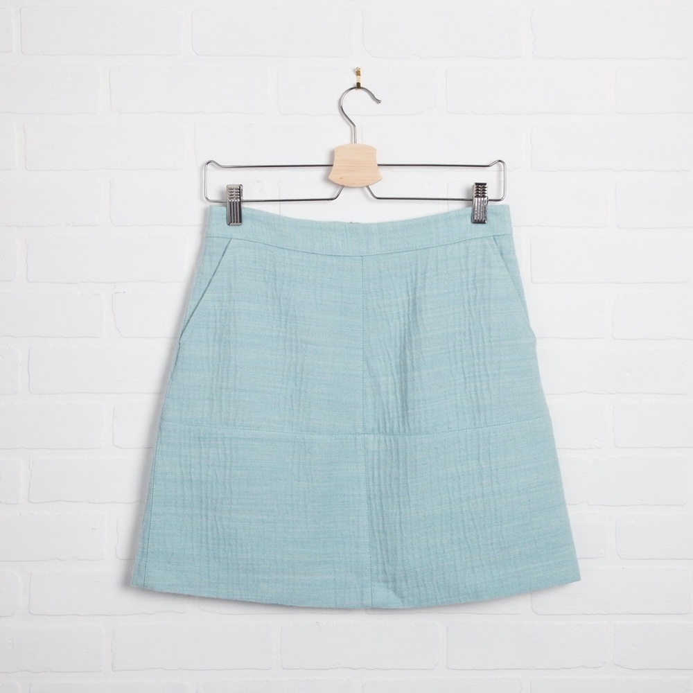 Zara Basic Blue Wool Skirt