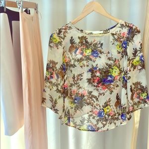 Crossback Floral Blouse
