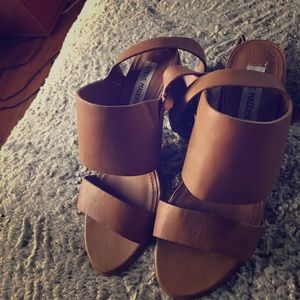 Tan heel sandals