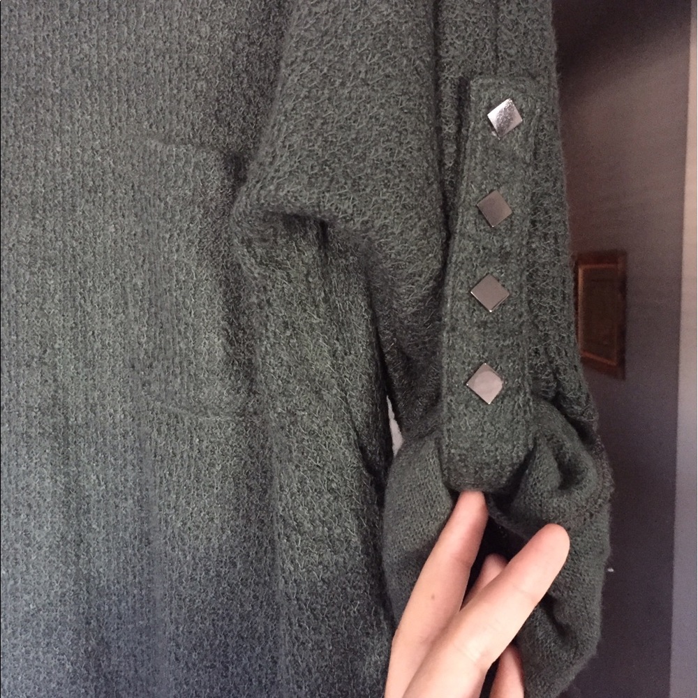 Forest green studded sweater