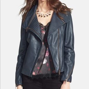 Sam Edelman Navy and rose gold leather jacket