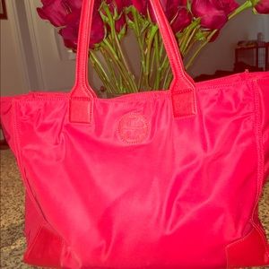 Tory Burch Ella Packable Nylon Tote - Vermillion