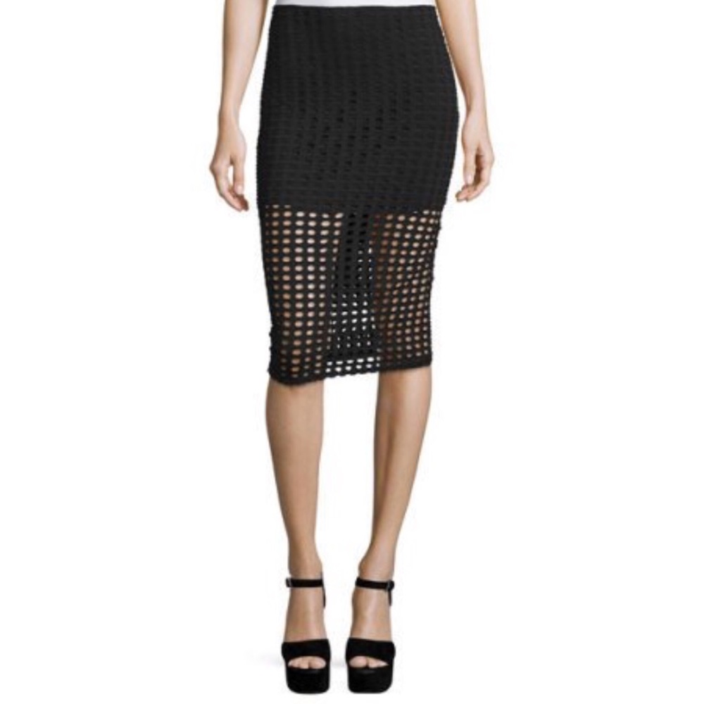 Kendall + Kylie Laser Cut Pencil Skirt