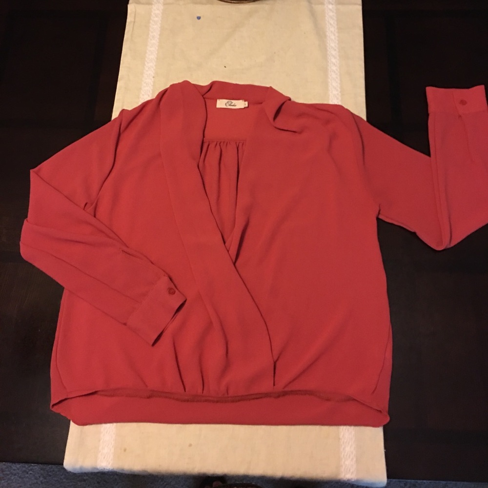 Sheer long sleeve blouse