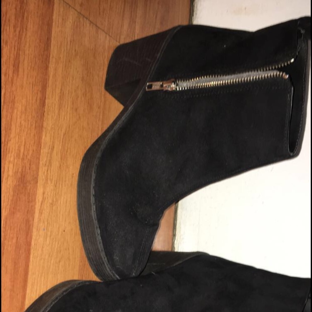Asos black suede booties