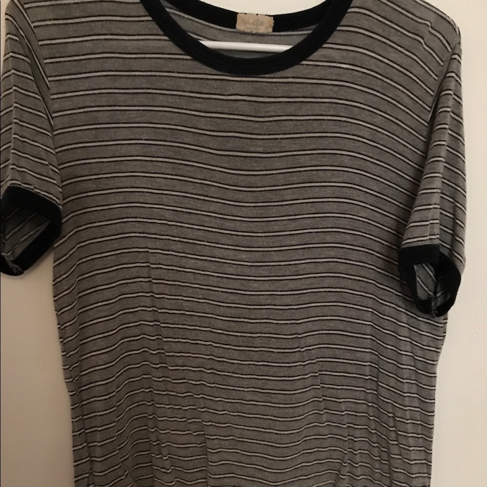 Brandy Melville | Blue and gray striped crop top.