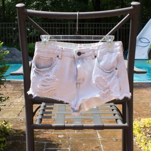 Forever21 white washed denim shorts