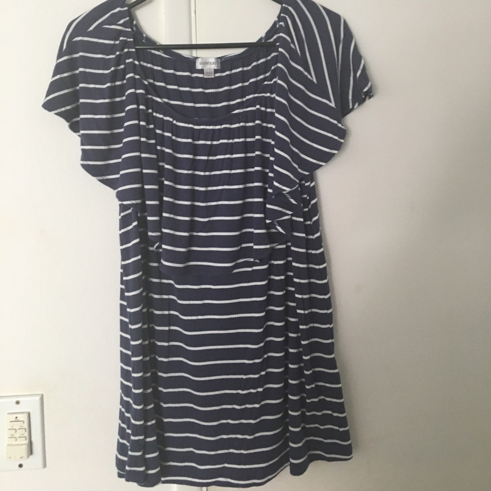 Navy Off the shoulder top