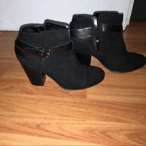 Black suede booties