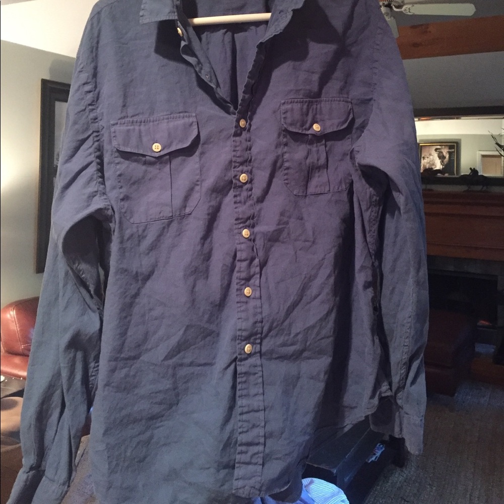 Blue linen shirt