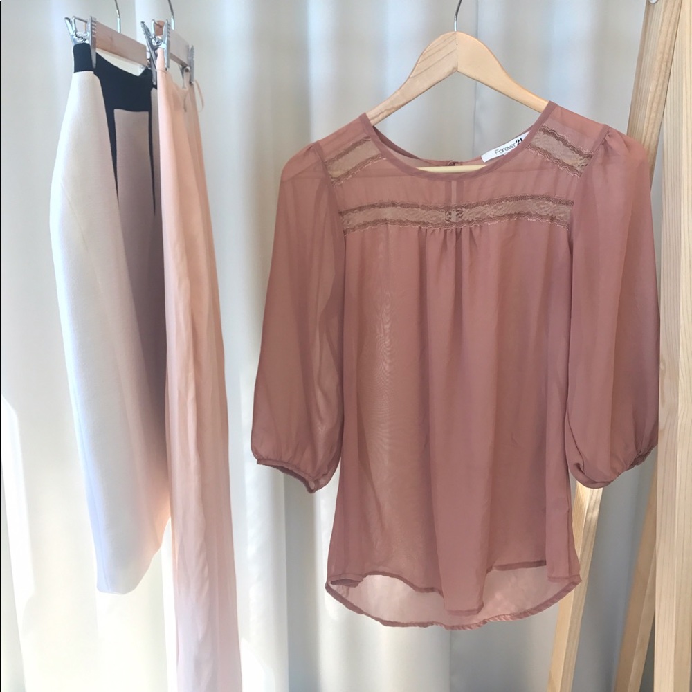 Taupe Long Sleeve Blouse