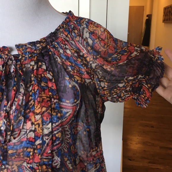 Sheer Paisley Lightweight Work Blouse - Picture 3 of 4