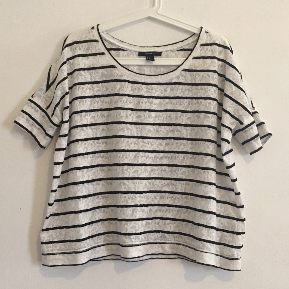 Forever 21 Sheer Lacy Top