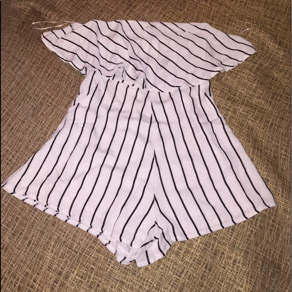 White stripe summer romper