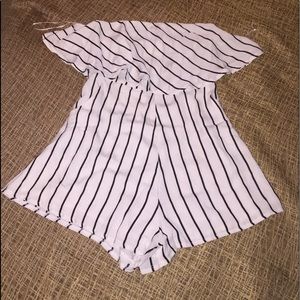 White stripe summer romper