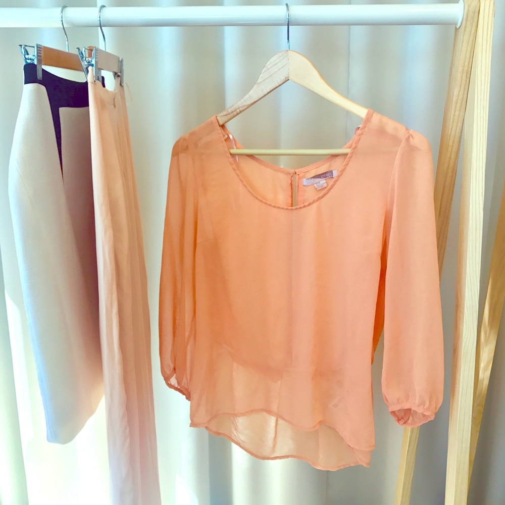 Peach Chiffon Blouse