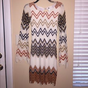 Knitted chevron wide sleeve dress!