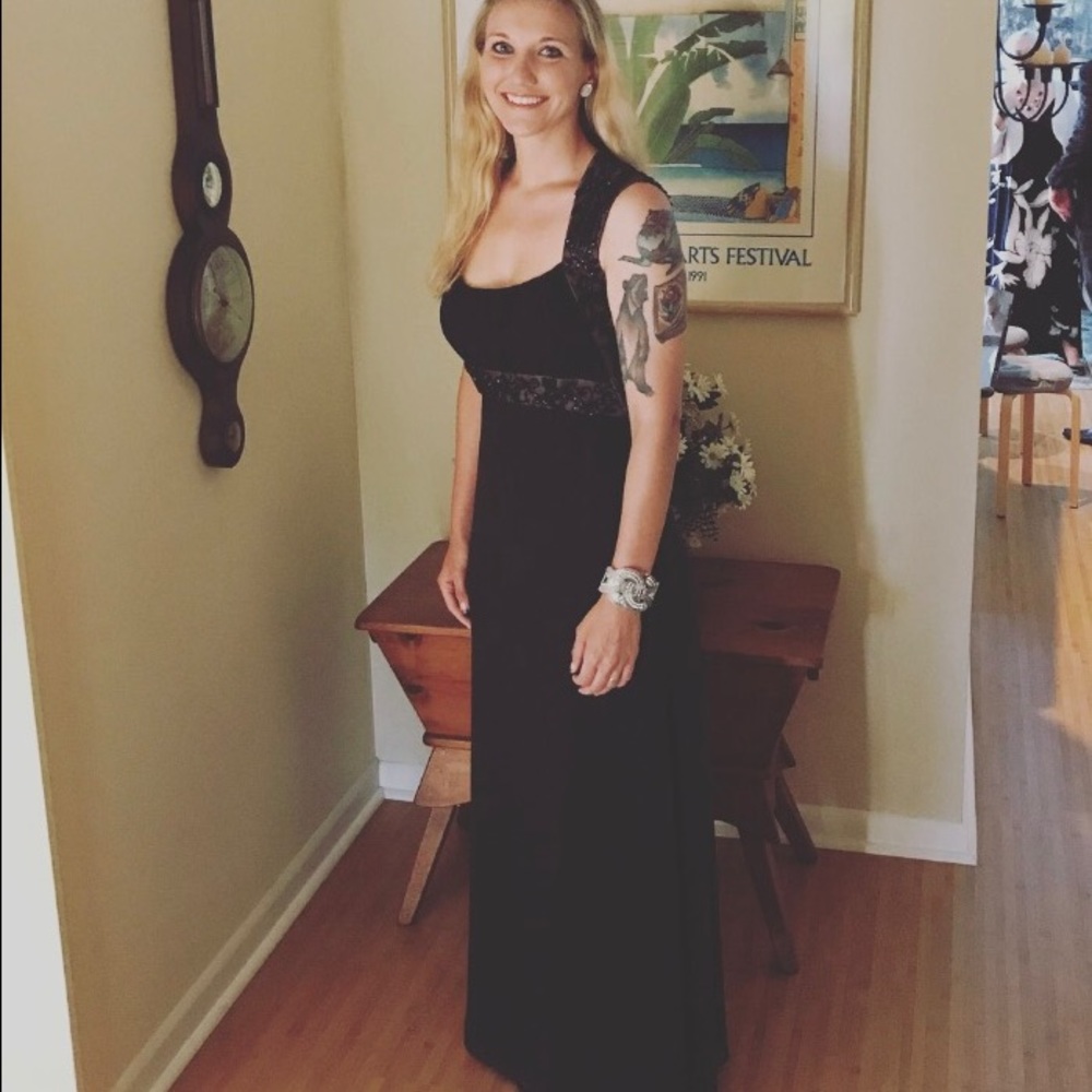 Long black evening gown