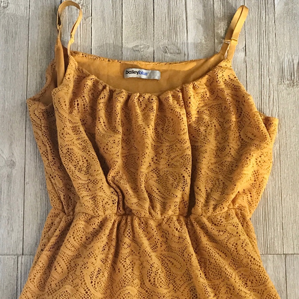 Mustard Lace Pattern Dress