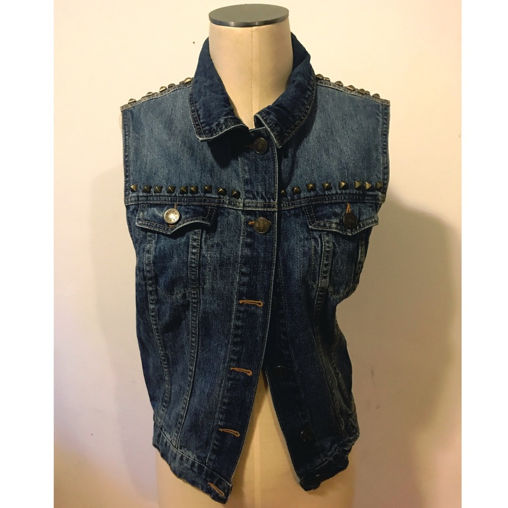 Studded Denim Vest