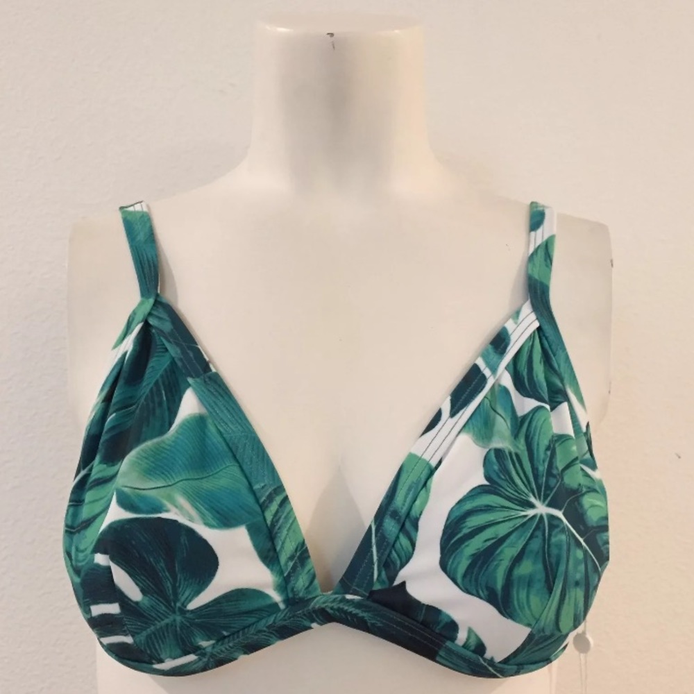 Minkpink Tropical Leaf Triangle Bikini Top