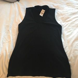 Black Scoop Neck Top with choker neck