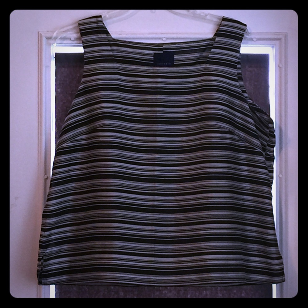 Venezia: Stripped Black and Tan top Sz. 18/20