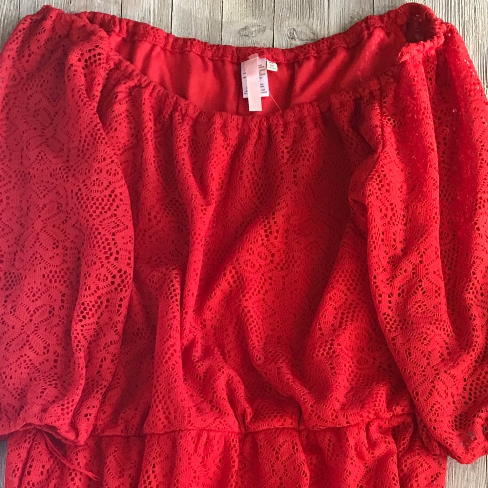 Red Lace Summer Mini Dress