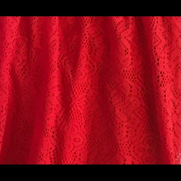 Red Lace Summer Mini Dress - Picture 4 of 6