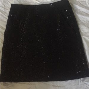 Black sequin mini skirt